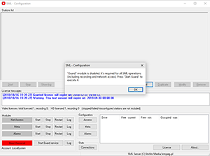 Config window - first start
